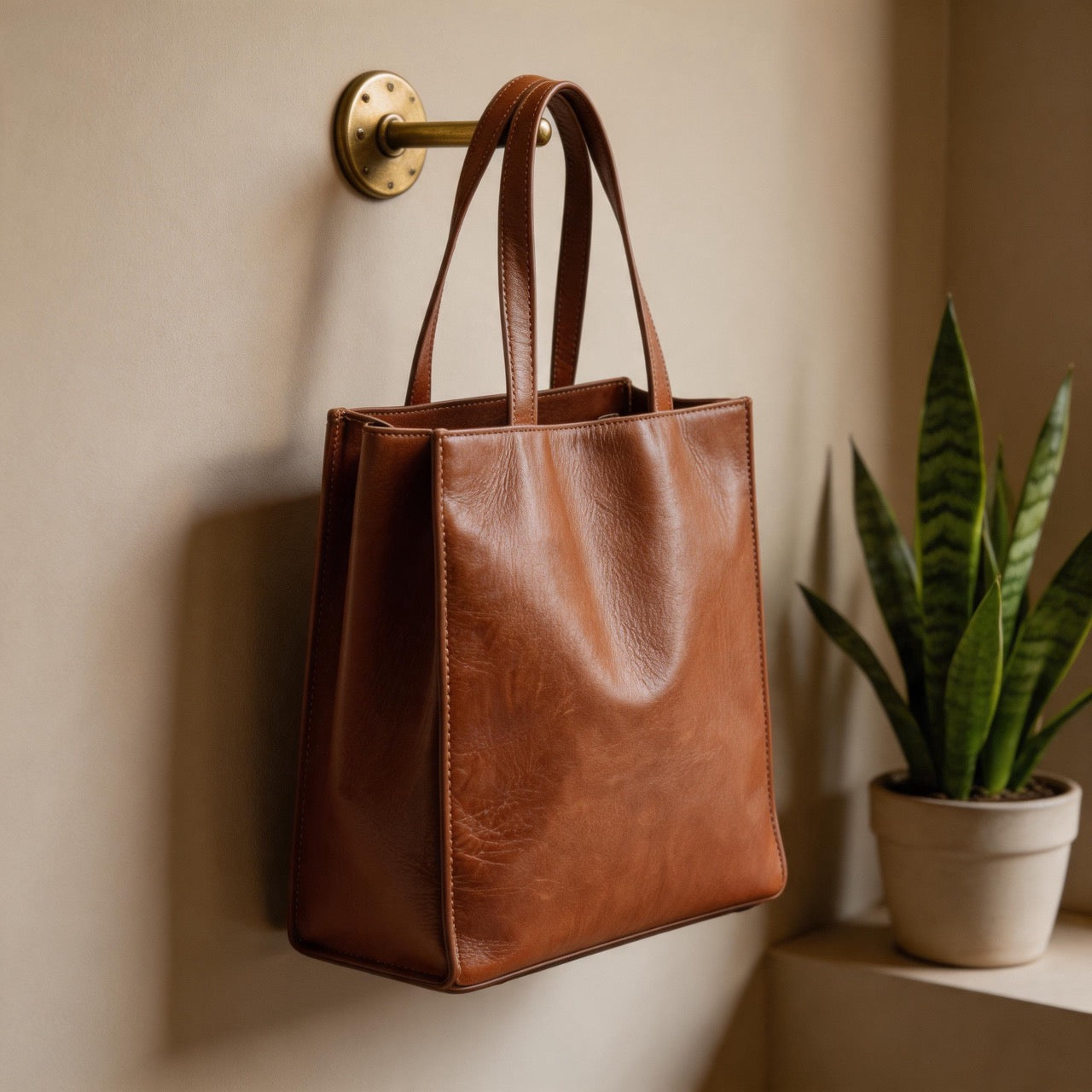 The Artisan Tote - Handcrafted Full-Grain Leather Shoulder Bag for Women | Minimalist Work & Travel Carryall