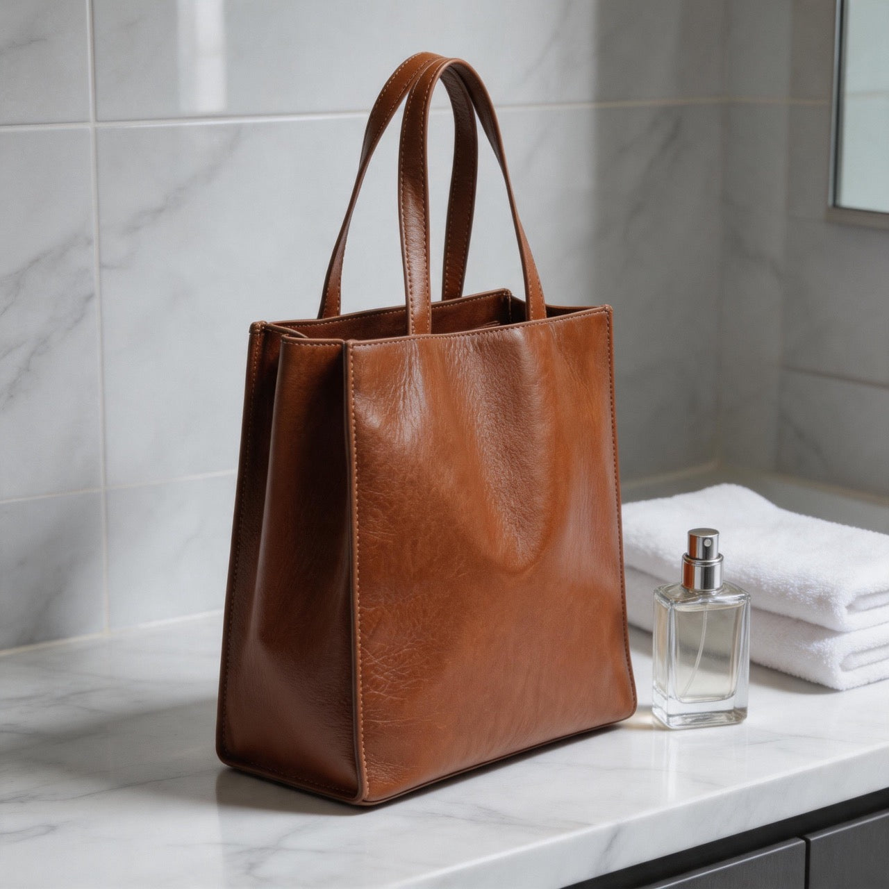 The Artisan Tote - Handcrafted Full-Grain Leather Shoulder Bag for Women | Minimalist Work & Travel Carryall