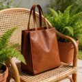 The Artisan Tote - Handcrafted Full-Grain Leather Shoulder Bag for Women | Minimalist Work & Travel Carryall
